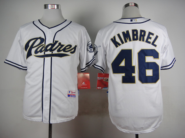 Men San Diego Padres #46 Kimbrel White MLB Jerseys